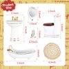 Skylety 6 Pieces 1:12 Dollhouse Bathroom Set Porcelain Dollhouse Miniature Furniture Toys Ceramic Dollhouse Toilet Basin Bathtub Mirror Doll Dollhouse Bathroom Accessories