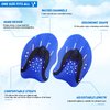 HacoFlash Swim Paddles for Lap Swimming, HacoFlash Swim Training Hand Paddles with Adjustable Straps, Swimming Equipment for Women Men Children (1 Pair, Blue)