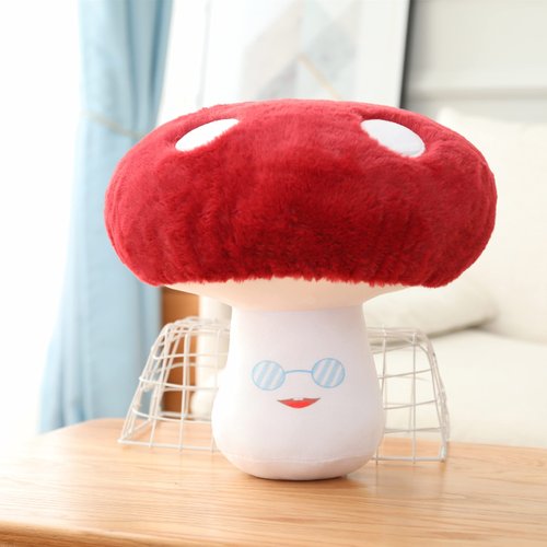 Hynbase 3D Plush Mushrooms Cute Stuffed Pillows Sofa Car and Bed Cushions Lovely Throw Pillow Cool Mushroom (15.7")