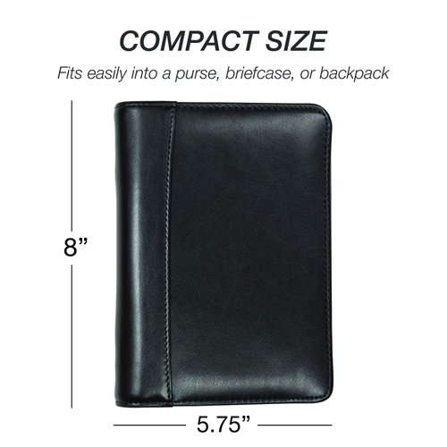 Samsill 81270 Regal Leather Business Card Book, 6 Ring Binder Holds 120 Business Cards and A-Z Indexes, Black