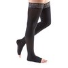 mediven comfort for women, 20-30 mmHg, Thigh High Stockings w/Lace Top-Band, Open Toe, Ebony, II-Petite