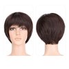 HSPJHTM Short Brown Wig, Short Wigs for Women,Cut Wig with Bangs Hair Wigs Natural Straight Layered Hairstyles for Daily Wear Wig(Free Wig Cap) Dark Brown