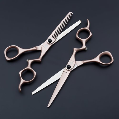 Hair Scissors/Shears Set 6'' – Dream Reach Barber Shears Set Hairdressing Cutting Shears and Thinning/Texturizing Scissors Kit - Razor Sharp Japanese Steel with Adjustment Tension Screw (Rose gold)