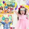 Kathfly Rainbow Birthday Party Hats Rainbow Crown Headbands for Kids Birthday, Event, Rainbow Theme Party Supplies (Glitter Style, 24 Pack)