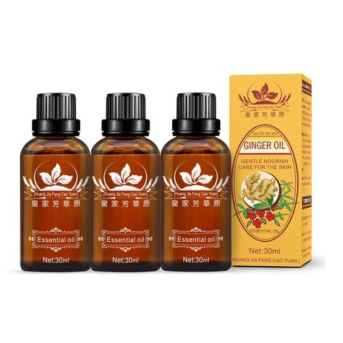 3 Pack Ginger Massage Oil,100% Pure Natural Lymphatic Drainage Ginger Oil,SPA Massage Oils,Promote Blood Circulation Metabolism, Detoxification.-90Ml