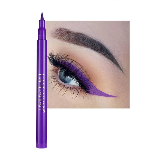 Unyoke PURPLE Eyeliner Liquid,Liquid Eyeliner, Long-lasting Multi-color liquid eyeliner,White Black Red Brown Green Purple High-pigmented Eyeliners,waterproof and sweat-proof, no fall-off, no smudge