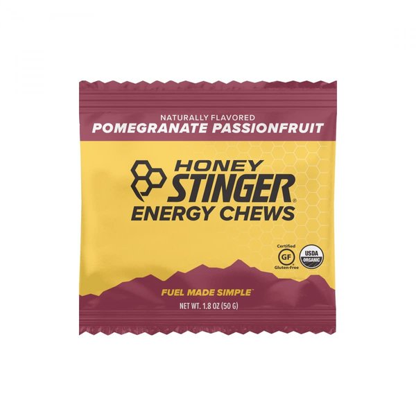 Honey Stinger, Chew Energy Pomegranate Passion Fruit Box 12 Count Organic, 21.6 Ounce