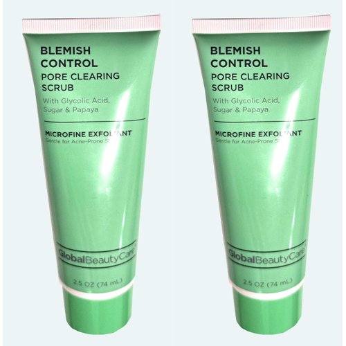 Global Beauty Care Blemish Control Pore Clearing with Glycolic Acid Scrub Sugar & Papaya 2.5fl oz 74ml (Set of 2)