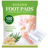 AOSORW Natural Herbal Foot Pads - 100 Pack Ginger Oil & Bamboo Charcoal Premium Foot Care Patches - Relieves Stress and Fatigue - Improves Sleep and Supports Body Cleansing