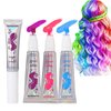 YIBABY 3 Colors Magical Semi Permanent Hair Dye, Glow in the Dark UV Neon Hair Gel Set, Light Washable Hair Color Comb Hair Makeup for Concert, Party, Halloween, Christmas (Blue+Pink+Purple, 3 PCS)