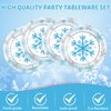 Snowflake Birthday Party Decorations Christmas Snowflake Party Plates Napkins Tablecloth Set Blue and White Snowflake Winter Birthday Party Supplies Decorations Snowflake Baby Girls Birthday Tableware