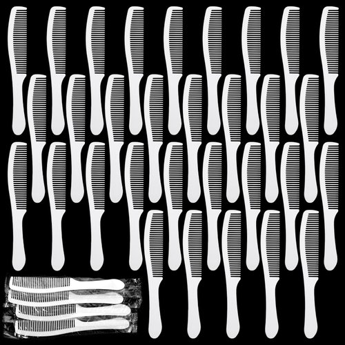 100 Pieces White Hair Combs for Men, Small Plastic Pocket Comb Individually Wrapped Fine Tooth Comb Mini Hair Comb for Styling, Travel, Salon, Hotel, Shelter, Homeless, Nursing Home, Charity, Church