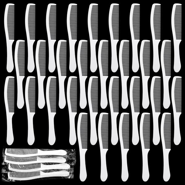 100 Pieces White Hair Combs for Men, Small Plastic Pocket Comb Individually Wrapped Fine Tooth Comb Mini Hair Comb for Styling, Travel, Salon, Hotel, Shelter, Homeless, Nursing Home, Charity, Church