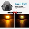 Partsam 5Pcs Smoked Amber Cab Marker Lights 12LED Compatible with Ford F150 F250 F350 1973-1997 F Series Super Duty Pickup Trucks Cab Top Roof Running LED Lights Assembly w/Wiring Harness