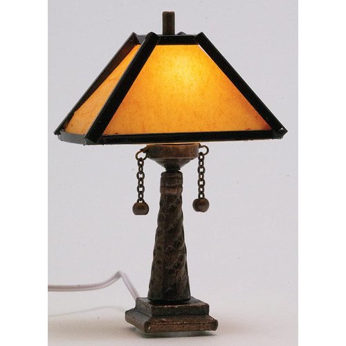 Classics by Handley Dollhouse Miniature Tiffany Table Lamp with Branch Design Shade