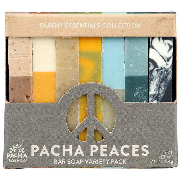 Pacha Peaces Earth Essentials Variety Pack, | Premium, Handcrafted, Hydrating | Natural Face Wash, Hand Cleanser, Body Wash | Soothing Essential Oils, 7 Ounce