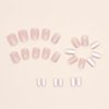 Press on Nails Short Square Fake Nails, 24Pcs Full Cover Nude with Glitter Design Stick on Nails Coffin False Nails Artificial Acrylic Glue on Nails for Women and Women and Girls Daily Wear Nail Art