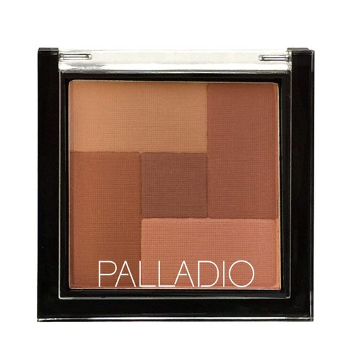 Palladio 2 In 1 Mosaic Powder Blush and Bronzer Silky Smooth Face Makeup Pressed Five Color Hues from Shimmering Pinks to Golden Browns Rich Pigmented Shades Flawless Finish, Spice, 0.28 Oz
