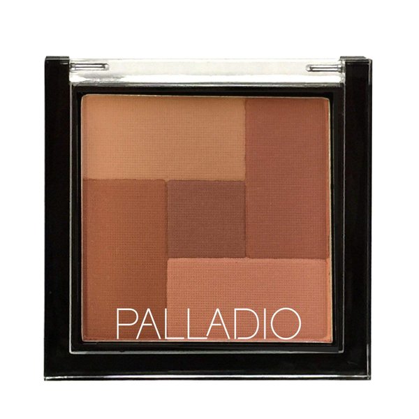 Palladio 2 In 1 Mosaic Powder Blush and Bronzer Silky Smooth Face Makeup Pressed Five Color Hues from Shimmering Pinks to Golden Browns Rich Pigmented Shades Flawless Finish, Spice, 0.28 Oz