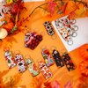 30 Pieces Thanksgiving Lipstick Holder Keychains Set with Wristlet Lanyards Fall Neoprene Lipstick Holder for Women Girls Lip Balm Holder Pouch Tracker Keys Chains Hand Wrist