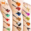 96PCS Love Guitar Music Notes Temporary Tattoos Stickers Themed Birthday Party Decorations Supplies Decor Favors Rock Guitars Musical Instrument Tattoo Gifts For Kids Boys Girls School Prizes Carnival