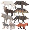 Sinmelechtra 9PCS Wildlife Wolf Model Figures Set Arctic Wolf King Siberian Wolf,Green Wolf Tabletop Ornament Party Favors Toys for Boys Girls Kids