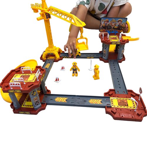 Engineering Car Track Crossing Car Toy Construction Toy Engineering Car Construction Site Toy Birthday 2 Mini Engineering Cars Tower Crane Vehicle Building Blocks Figure