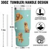 Caiibaoob Golden Retriever Tumbler for Golden Retriever Owners, 30oz Stainless Steel Vacuum Insulated Water Bottle (Golden Retriever-Seaform)