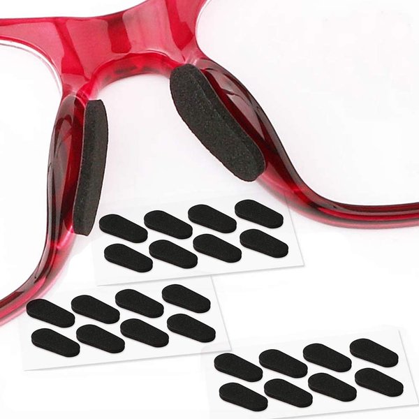 Soft Foam Nose Pads Self Adhesive Non-Slip Eyeglass Nose Pads, Thin Nosepads for Eyeglasses Sunglasses Glasses,12Pairs,1.5MM Black