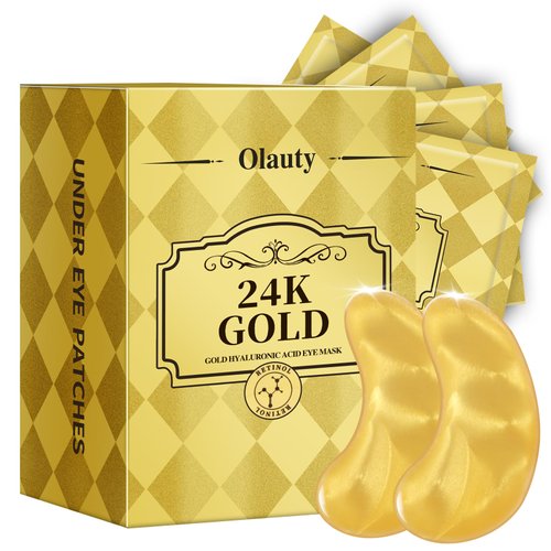 30 Pairs Under Eye Patches for Puffy Eyes, 24k Gold Under Eye Mask, Gel Crystal Collagen Eye Masks for Dark Circles and Puffiness,Travel Eye Patches for Reducing Fine Lines,Moisturizing Skin Care Set