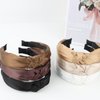 YISSION Knotted Satin Headbands for Women - 6PCS Fashionable Non-Slip Top Knot Hair Accessories in Black, White, and Neutral Shades