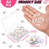 50 Pcs 3D Acrylic Flower Nail Charms Flowers Star Nail Charm for Nail Gems and Rhinestones with Pearl Beads Crystals Nail Blossom Spring Nail Supplies for DIY (White, Flower Style)