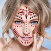 Halloween Face Jewels,2Set Halloween Stick On Rhinestone Rave Face Gems Self Adhesive Eyes Body Temporary Tattoos For Festival Fashion Girl Women Mermaid Zombie Vampire Crystals Party Makeup Supplies