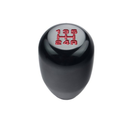 DEWHEL 5 Speed Manual Shift Knob M10x1.25 Screw On Aluminum for Nissan Mazda Mitsubishi (Black)