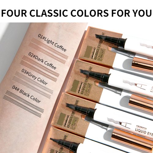 Precision Microblading Eyebrow Pen - Advanced Smudge-Resistant Brow Pencil for Women, Featuring Unique Micro-Fork Tip, Waterproof and Long-Lasting, Delivers Natural, Hair-Like (Grey)