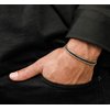 Galis Bracelet Set - Stainless Steel Bracelet for Men, Non Tarnish Silver Plated Box Chain Layered Bracelet, Stylish Men's Jewelry as Gifts for Him, Black & Silver Bracelet with Lobster Claw Clasp 7"