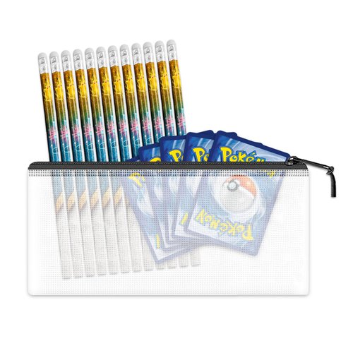 Pokemon Pencil Party Favors for Kids Bundle ~ 12 Pcs Pokemon Pencils and Erasers Set with Storage Bag, Pokemon Cards and More School Supplies