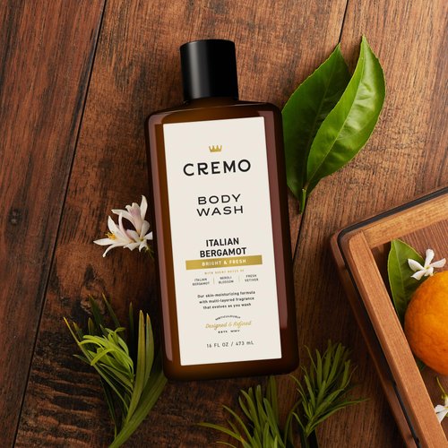 CREMO Rich-Lathering Italian Bergamot Body Wash, Notes of Italian Bergamot, Neroli Blossom, and Fresh Vetiver, 16 Fl Oz (Packaging May Vary)