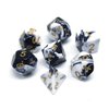 DND Dice Set Black & White Marble RPG Polyhedral Dice Fit Dungeons and Dragons(D&D) Pathfinder MTG Tabletop Role Playing Game 7-Die Dice Set