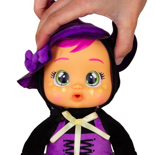 Cry Babies Tiny Cuddles Halloween Agatha - 9" Baby Dolls, Cries Real Tears, Pink and Purple Witch Themed Pajamas