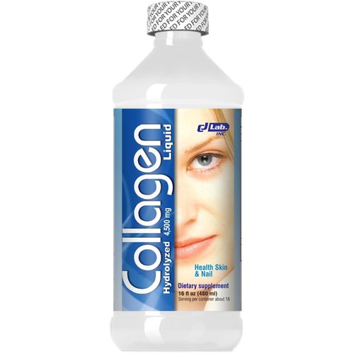 Collagen Hydrolyzed + Vitamin C Liquid Protein Formula - Hair,Skin & Nails(4500 mg.-16 oz) Better Absorption Than Powdered Collagen -