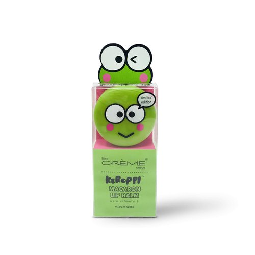 The Crème Shop x Sanrio Hello Kitty Macaron Lip Balm (Keroppi Green Apple A Day) Korean Cute Scented Pocket Portable Soothing Advanced Must-Have on-the-go