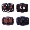 LOVEF Thick Hair Clip Magic Wood Beads Double Hair Comb Clip Stretch Combs for Hair Fashion Design Multi Butterfly Bun Maker for Popular Hairstyles Style 4pcs