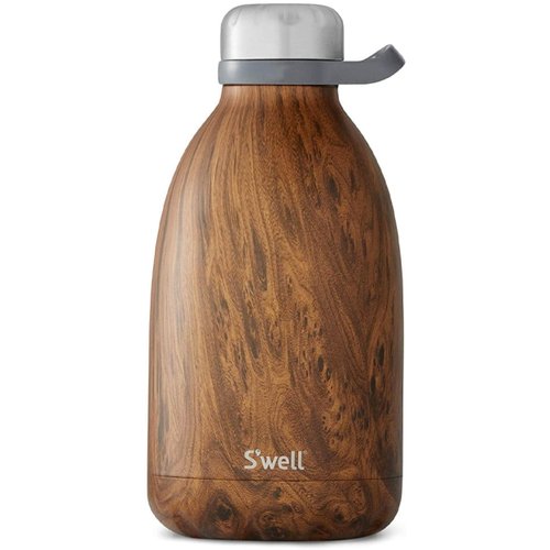 S'well Stainless Steel Roamer Bottle-64 Fl Oz-Teakwood Triple-Layered Vacuum-Insulated Containers Keeps Drinks Cold for 72 Hours and Hot for 24-BPA-Free Travel Water Bottle, 64oz