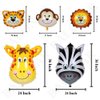 BALONAR 5pcs 32 Inch Tiger Lion Zebra Monkey Graffe Foil Balloons Animal Balloons for Child Birthday Party Supplies Cute Baby Shower Decorations