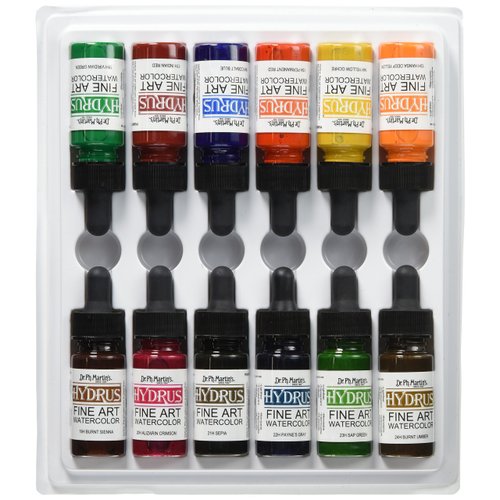 Dr. Ph. Martin's Hydrus Fine Art 2 Watercolor Set, 0.5 Ounce (Pack of 12), Multicolor