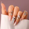 Rumtock CZ Crystal Beads Women Nail Cap Finger Tip Manicure Protective Nail Art for Women Girls Statement Punk Jewelry