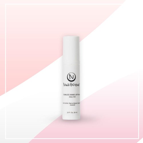 Nuzilicious Professional Grade Glass Glow Makeup Primer – Achieve Flawless, Dewy Skin with Luxurious Plant Oil Blend, Ceramide & Seaweed Extracts, Vegan & Cruelty-Free, (0.25 oz)