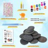 Halobios Rock Painting Kit, 12 Rocks for Painting, Arts and Crafts for Kids Ages 6-12, Rock Painting Kit for Adults, Art Supplies for Birthday Children's Day Gifts
