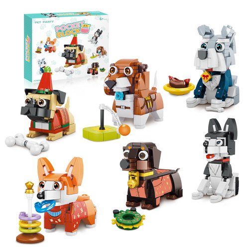 UJYY 6Packs Party Favors for Kids, 754PCS Animals Building Blocks Sets, Mini Building Blocks for Christmas Birthday Gifts, Prizes for Kids Classroom, Stocking Stuffers,Goodie Bags for Kids 6+